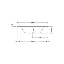 Duravit D-Code Badewanne 420x900x1900mm, 140l, Weiß glänzend, Sechseckig, Einb... DURAVIT-700138000000000 4021534394294 (Abb. 1)