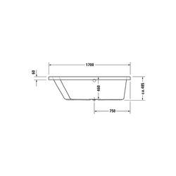 Duravit Paiova Badewanne 485x1000x1700mm, 180l, Weiß glänzend, Trapezförmig, E... DURAVIT-700212000000000 4021534586774 (Abb. 1)