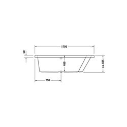 Duravit Paiova Badewanne 485x1000x1700mm, 180l, Weiß glänzend, Trapezförmig, E... DURAVIT-700213000000000 4021534586781 (Abb. 1)