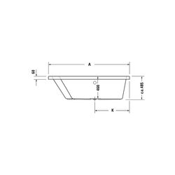 Duravit Paiova Badewanne 485x1300x1700mm, 235l, Weiß glänzend, Trapezförmig, E... DURAVIT-700214000000000 4021534586798 (Abb. 1)
