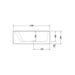 Duravit Paiova Badewanne 480x1000x1700mm, 170l, Weiß glänzend, Trapezförmig, E... DURAVIT-700264000000000 4021534640179 (Abb. 1)