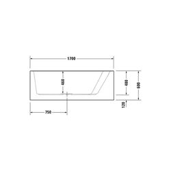 Duravit Paiova Badewanne 480x1000x1700mm, 170l, Weiß glänzend, Trapezförmig, E... DURAVIT-700265000000000 4021534640186 (Abb. 1)