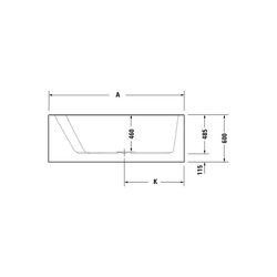 Duravit Paiova Badewanne 480x1300x1700mm, 225l, Weiß glänzend, Trapezförmig, E... DURAVIT-700266000000000 4021534640193 (Abb. 1)