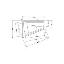 Duravit Paiova Badewanne 480x1300x1700mm, 225l, Weiß glänzend, Trapezförmig, E... DURAVIT-700266000000000 4021534640193 (Abb. 1)