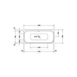 Duravit Happy D.2 Plus Badewanne 480x800x1800mm, Weiß glänzend, Rechteckig, Ec... DURAVIT-700316000000000 4021534874390 (Abb. 1)