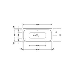 Duravit Happy D.2 Plus Badewanne 480x800x1800mm, Weiß glänzend, Rechteckig, Ec... DURAVIT-700317000000000 4021534874413 (Abb. 1)
