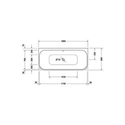 Duravit Happy D.2 Plus Badewanne 480x800x1800mm, 180l, Weiß glänzend, Rechteck... DURAVIT-700318000000000 4021534874437 (Abb. 1)