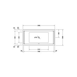Duravit Starck Wannen Badewanne 480x1000x2000mm, 309l, Weiß glänzend, Rechteck... DURAVIT-700341000000000 4021534894749 (Abb. 1)