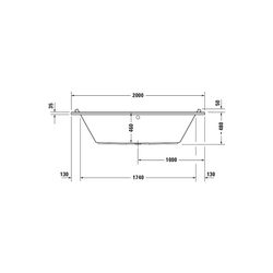 Duravit Starck Wannen Badewanne 480x1000x2000mm, 309l, Weiß glänzend, Rechteck... DURAVIT-700341000000000 4021534894749 (Abb. 1)