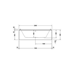 Duravit Starck Wannen Badewanne 480x1000x2000mm, 309l, Weiß glänzend, Rechteck... DURAVIT-700341000000000 4021534894749 (Abb. 1)