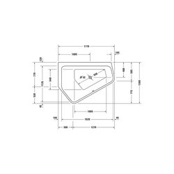 Duravit Paiova Badewanne 5 460x1300x1770mm, 205l, Weiß glänzend, Fünfeck, Ecke... DURAVIT-700390000000000 4021534992612 (Abb. 1)