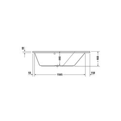 Duravit Paiova Badewanne 5 460x1300x1770mm, 205l, Weiß glänzend, Fünfeck, Ecke... DURAVIT-700391000000000 4021534992650 (Abb. 1)
