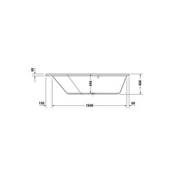 Duravit Paiova Badewanne 5 460x1400x1900mm, 267l, Weiß glänzend, Fünfeck, Ecke... DURAVIT-700392000000000 4021534992667 (Abb. 1)