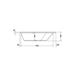 Duravit Paiova Badewanne 5 460x1400x1900mm, 267l, Weiß glänzend, Fünfeck, Ecke... DURAVIT-700393000000000 4021534992674 (Abb. 1)