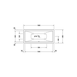 Duravit DuraSquare Badewanne 485x800x1800mm, 170l, Mattweiß, Rechteckig, Einba... DURAVIT-700426000000000 4053424179810 (Abb. 1)