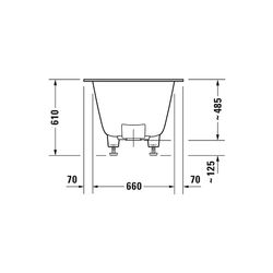 Duravit DuraSquare Badewanne 485x800x1800mm, 170l, Mattweiß, Rechteckig, Einba... DURAVIT-700426000000000 4053424179810 (Abb. 1)