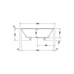 Duravit DuraSquare Badewanne 485x800x1800mm, 170l, Mattweiß, Rechteckig, Einba... DURAVIT-700426000000000 4053424179810 (Abb. 1)