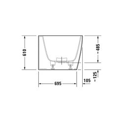 Duravit DuraSquare Badewanne 485x800x1800mm, 195l, Mattweiß, Rechteckig, Vorwa... DURAVIT-700429000000000 4053424179926 (Abb. 1)