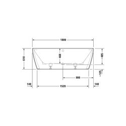 Duravit DuraSquare Badewanne 485x800x1800mm, 195l, Mattweiß, Rechteckig, Vorwa... DURAVIT-700429000000000 4053424179926 (Abb. 1)