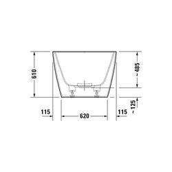 Duravit DuraSquare Badewanne 485x850x1850mm, 250l, Mattweiß, Rechteckig, Freis... DURAVIT-700430000000000 4053424179940 (Abb. 1)