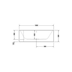 Duravit Happy D.2 Plus Badewanne 480x800x1800mm, 180l, Weiß, Rechteckig, Ecke ... DURAVIT-700450800000000 4053424727868 (Abb. 1)