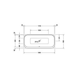 Duravit Happy D.2 Plus Badewanne 480x800x1800mm, 170l, Weiß, Rechteckig, Freis... DURAVIT-700453800000000 4053424727844 (Abb. 1)