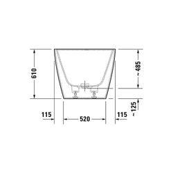 Duravit DuraSquare Badewanne 485x750x1600mm, 160l, Mattweiß, Rechteckig, Freis... DURAVIT-700460000000000 4063382014276 (Abb. 1)