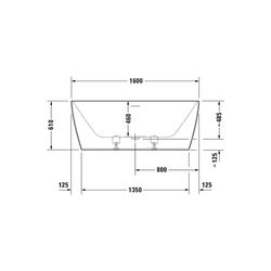Duravit DuraSquare Badewanne 485x750x1600mm, 160l, Mattweiß, Rechteckig, Freis... DURAVIT-700460000000000 4063382014276 (Abb. 1)
