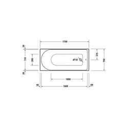 Duravit D-Neo Badewanne 485x750x1700mm, 234l, Weiß glänzend, Rechteckig, Einba... DURAVIT-700479000000000 4063382130259 (Abb. 1)