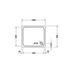 Duravit D-Code Duschwanne 900x1000x85mm, Rechteckig, Weiß glänzend, aus Sanitä... DURAVIT-720107000000000 4021534824180 (Abb. 1)