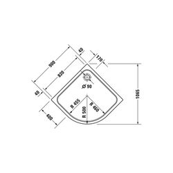 Duravit D-Code Duschwanne 900x900x85mm, Viertelkreis, Weiß glänzend, aus Sanit... DURAVIT-720108000000000 4021534824227 (Abb. 1)
