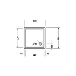 Duravit Starck Slimline Duschwanne 800x800x45mm, Quadratisch, Weiß, aus Sanitä... DURAVIT-720114000000000 4021534887413 (Abb. 1)