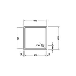 Duravit Starck Slimline Duschwanne 1000x1000x50mm, Quadratisch, Weiß glänzend,... DURAVIT-720116000000000 4021534887420 (Abb. 1)