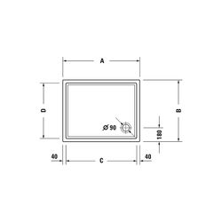 Duravit Starck Slimline Duschwanne 800x900x45mm, Rechteckig, Weiß glänzend, au... DURAVIT-720118000000000 4021534889035 (Abb. 1)