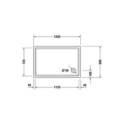 Duravit Starck Slimline Duschwanne 800x1200x55mm, Rechteckig, Weiß glänzend, a... DURAVIT-720121000000000 4021534891540 (Abb. 1)