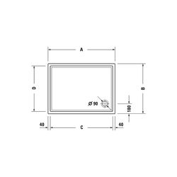 Duravit Starck Slimline Duschwanne 1000x1200x55mm, Rechteckig, Weiß glänzend, ... DURAVIT-720123000000001 4021534892417 (Abb. 1)