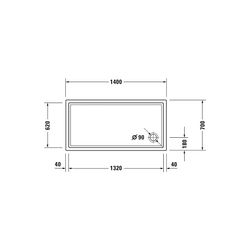 Duravit Starck Slimline Duschwanne 700x1400x55mm, Rechteckig, Weiß glänzend, A... DURAVIT-720124000000001 4021534892745 (Abb. 1)