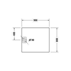 Duravit Stonetto Duschwanne Halbeinbau Bodenbündig, 800x900x50mm, Rechteckig, ... DURAVIT-720145380000000 4021534986536 (Abb. 1)