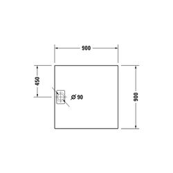 Duravit Stonetto Duschwanne Halbeinbau Bodenbündig, 900x900x50mm, Quadratisch,... DURAVIT-720146680000000 4021534986581 (Abb. 1)