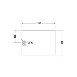 Duravit Stonetto Duschwanne Halbeinbau Bodenbündig, 900x1200x50mm, Rechteckig,... DURAVIT-720149380000000 4021534986727 (Abb. 1)