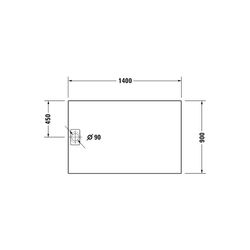Duravit Stonetto Duschwanne Halbeinbau Bodenbündig, 900x1400x50mm, Rechteckig,... DURAVIT-720150180000000 4053424509020 (Abb. 1)