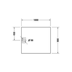 Duravit Stonetto Duschwanne Halbeinbau Bodenbündig 900x1000x50mm, Rechteckig, ... DURAVIT-720166380000000 4053424141916 (Abb. 1)