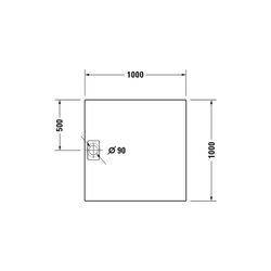 Duravit Stonetto Duschwanne Halbeinbau Bodenbündig 1000x1000x50mm, Rechteckig,... DURAVIT-720167680000000 4053424141961 (Abb. 1)