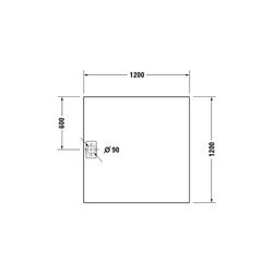 Duravit Stonetto Duschwanne Halbeinbau Bodenbündig 1200x1200x50mm, Rechteckig,... DURAVIT-720169680000000 4053424136813 (Abb. 1)
