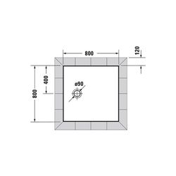 Duravit Tempano Duschwanne Halbeinbau Bodenbündig 800x800x40mm, Quadratisch, W... DURAVIT-720187000000000 4053424675190 (Abb. 1)
