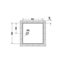 Duravit Tempano Duschwanne Halbeinbau Bodenbündig 900x900x40mm, Quadratisch, W... DURAVIT-720188000000000 4053424675206 (Abb. 1)