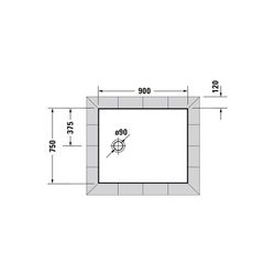 Duravit Tempano Duschwanne Halbeinbau Bodenbündig 750x900x40mm, Rechteckig, We... DURAVIT-720191000000000 4053424675237 (Abb. 1)