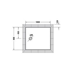 Duravit Tempano Duschwanne Halbeinbau Bodenbündig 900x1000x40mm, Rechteckig, W... DURAVIT-720195000000000 4053424675275 (Abb. 1)