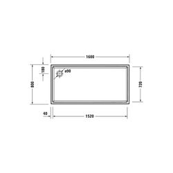 Duravit Starck Slimline Duschwanne 800x1600x60mm, Rechteckig, Weiß glänzend, A... DURAVIT-720238000000001 4053424691909 (Abb. 1)