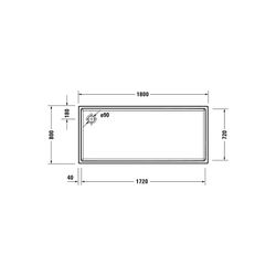 Duravit Starck Slimline Duschwanne 800x1800x65mm, Rechteckig, Weiß glänzend, a... DURAVIT-720240000000000 4053424689135 (Abb. 1)